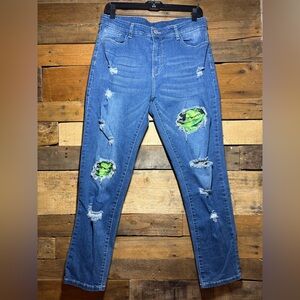 Women’s Christmas Grinch Jeans size Large